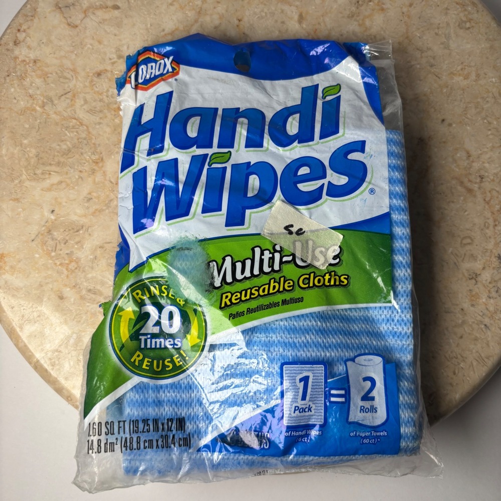 Clorox Handi Wipes Reusable Cloths 3ct Blue Multi-Use 19.25x12in 20x Reuse
